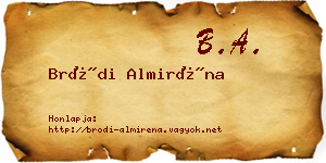 Bródi Almiréna névjegykártya